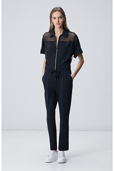 Network Siyah Modal Karışımlı Straight Fit Eşofman Altı