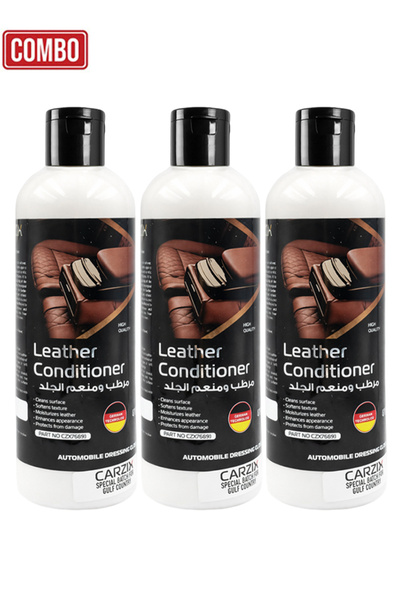 CARZIX مجموعة من 3 قطع من مُرطّب جلد سعة 470 مل CZX76891 لحماية مقاعد السيارة...