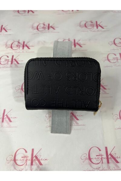 GK GAMZELİRENKLERİM LUXURY FASHION&ACCESSORIES Embossed Writing Wallet Mini -...