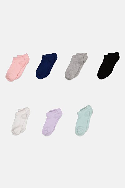 Don't Call Me Jennyfer Women 7 Pairs Plain Low Socks, Grey Combo