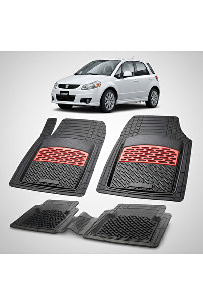 TEAMCAR Πατάκια δαπέδου Suzuki SX4 1 Συμβατά Hatchback 2006-2014 | Κόκκινα