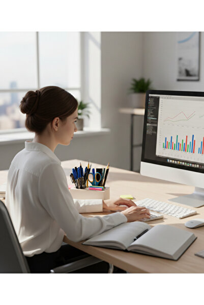 MONTETOYS منظم مكتبي خشبي، حامل أقلام بفتحتين، لون رمادي