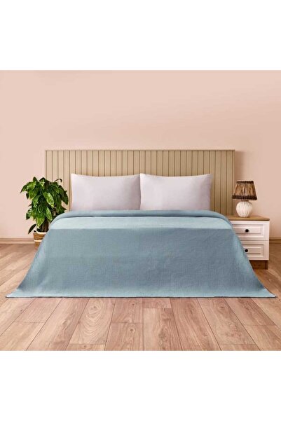 Evidea Soft Rete Tek Kişilik Pike - Mavi - 160x220 cm