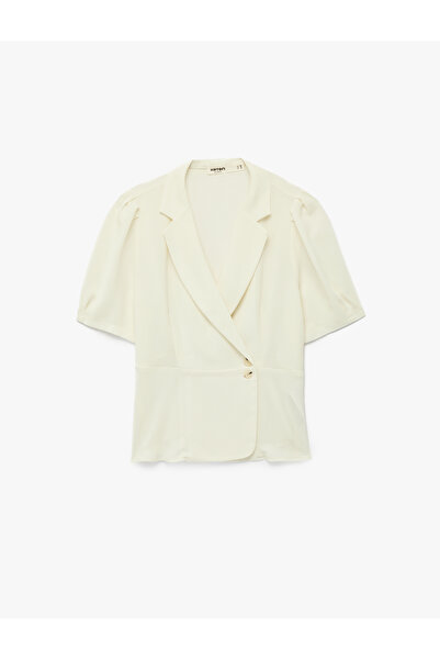 Koton Regular Fit Buttoned Short Sleeve Double Breasted Collar Shirt