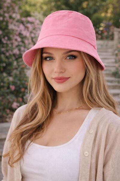 Wearflawless قبعة دلو نسائية باللون الوردي، قبعة دلو صيفية، قبعة دلو/فيشر كاجوال