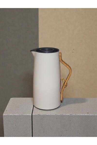 WDA 1.0L Insulated Thermal Coffee Pot with Wooden Handle – Hot & Cold Beverag...