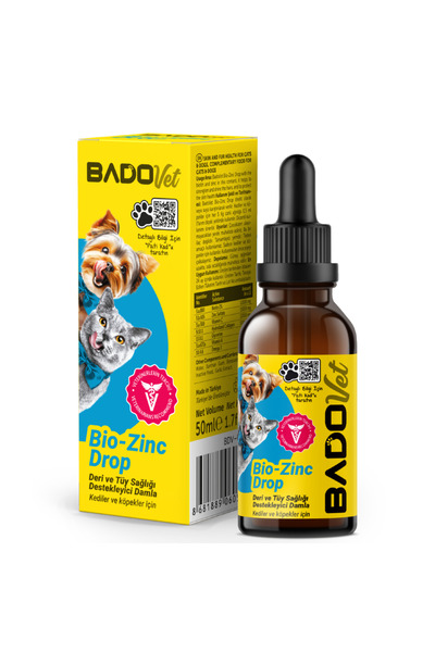 BadoVET Bio-Zinc drops for dogs and cats, BadoVet, 50 ml, Leather and fur sup...
