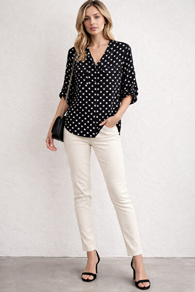 AYHAN Μπλούζα σιφόν πουά