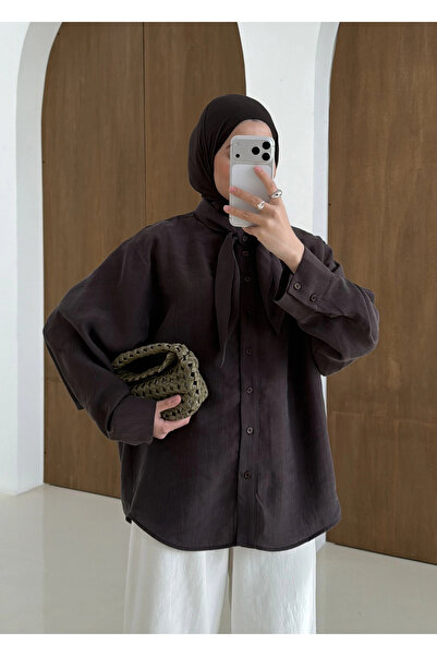 MODA AKSA 5451 FULAR YK GÖMLEK KAHVE