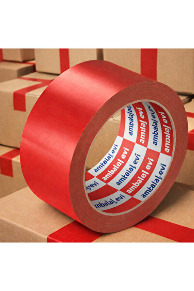 Ambalaj Evi Κόκκινη Κολλητική Ταινία 45x100 – Ισχυρή Θερμοκολλητική Ταινία Συ...