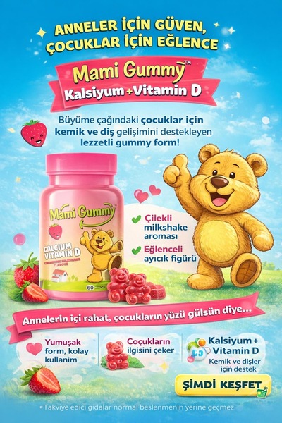 Mami Gummy Kalsiyum ve D Vitamini Çocuklar İçin Çiğnenebilir Vitamin