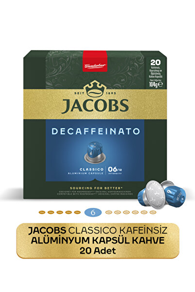 Jacobs Classico Kafeinsiz Nespresso Uyumlu Alüminyum Kapsül Kahve 20 Kapsül