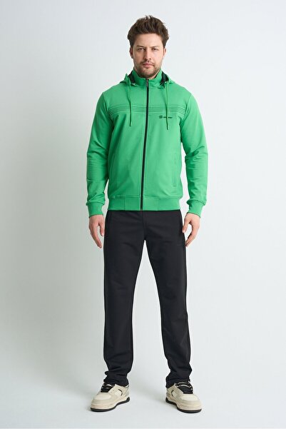 Shooter Sportswear Green Men's Regular Fit Hooded High Collar Comfortable Cla...