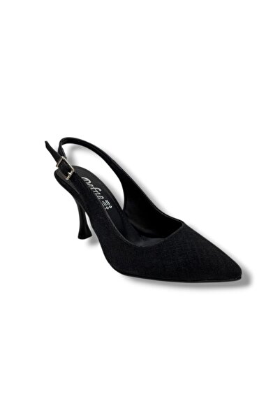 Defne 181-26 Stiletto de damă cu toc subțire, cu spatele deschis, cu sclipici