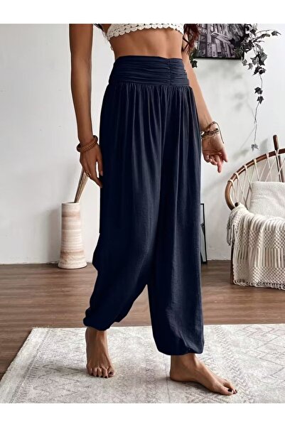 TUA MODA Tua Moda Women's High Waist Aerobin Pants with Dense Drawstring Detail