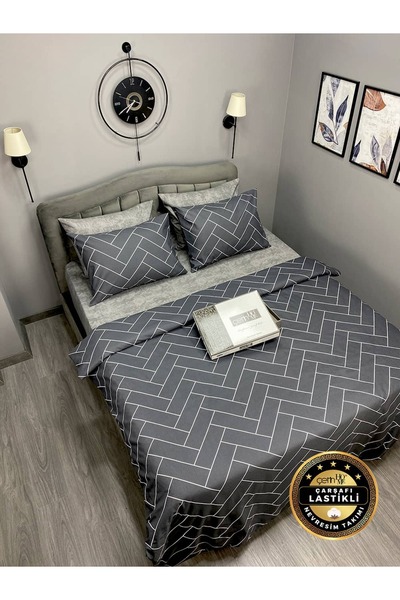 Çetinhome طقم غطاء لحاف مزدوج مرن من نوع بريزما