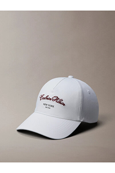Calvin Klein 5 Panelli Holiday Grafikli 2 Beyzbol Kadın Beyaz Şapka LV04F5085...