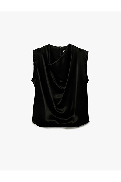 Koton Degaje Collar Sleeveless Satin Blouse