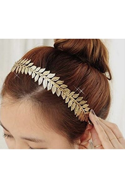 ella'nın çarşısı Goddess Model Leaf Figured Gold Color Metal Crown 1 Piece