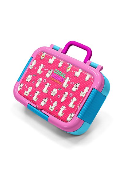 Coral High Παιδικό μπολ φαγητού από ανοξείδωτο ατσάλι με σχέδιο αλπακά σε πρά...