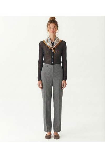 Yargıcı Düz Yüksek Bel Pantolon
