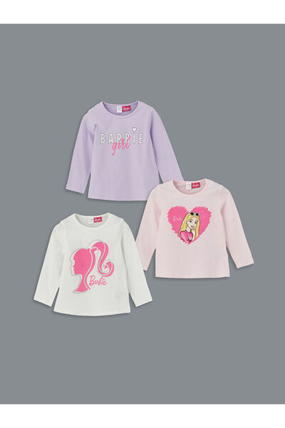 LC Waikiki Barbie Printed Girls' T-Shirt 3-Pack