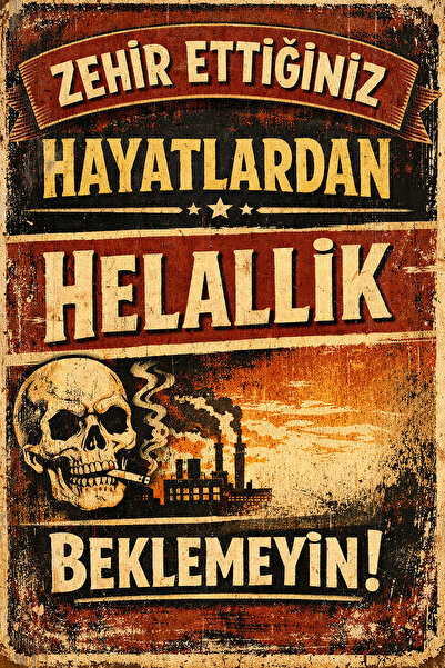 Hayal Poster Zehir Ettiğiniz Retro Ahşap Poster 20x37