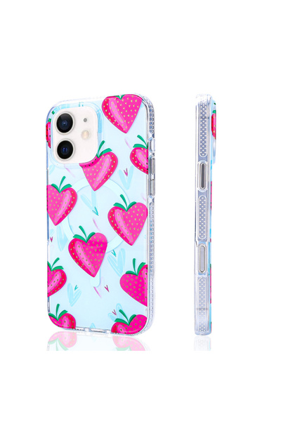 Paladyum Case iPhone 11 Compatible Premium Tpu Strawberry Patterned Stilo Cover