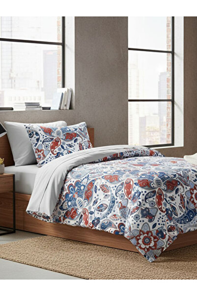 MyStory Home Single Duvet Cover Set with Elasticated Sheets Sienna Blue