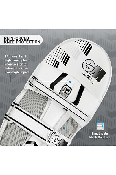 GM Leather Batting Legguard Icon Original L.E. LH Men White Cricket Protection Guard