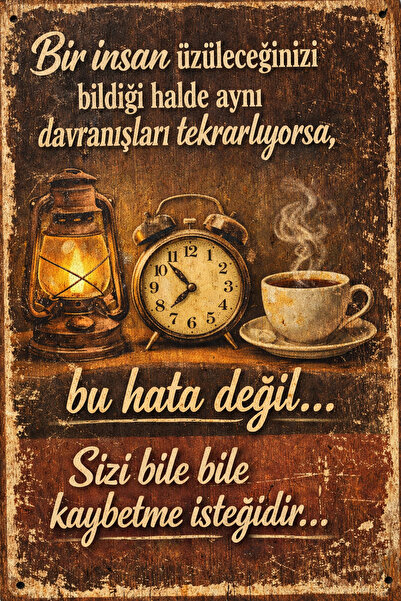 Hayal Poster Bir İnsan Üzüleceğinizi Retro Ahşap Poster 20x32