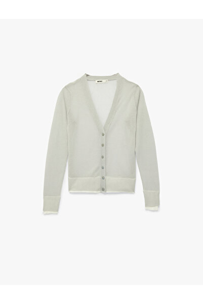 Koton Buttoned Long Sleeve V-Neck Knitwear Cardigan