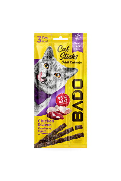BAD0 Cat treats with chicken and liver 3x5 g, BadoVet, 95% meat, grain-free