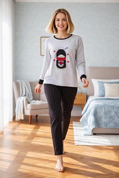 new ats Women's Cotton Pajama Set Interlock Fabric Black