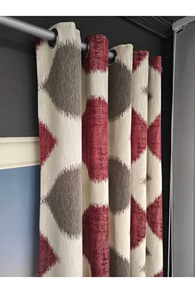 Evcimenhome Rustic Curtain, Cotton Fabric. Eyelet Metal Ring 170Cmx225Cm