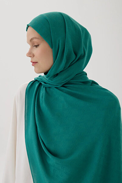 Zeta Group Women's Islamic Clothing Seasonal Aqua Color Jacquard Shawl with S...