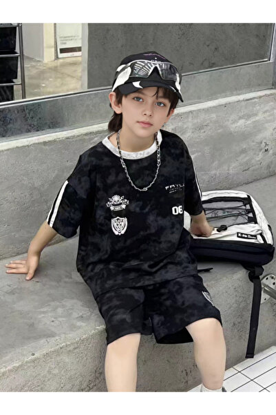 Take Two By Styli Boys Graphic Print T-Shirt and Shorts Set
