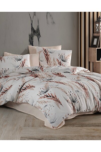 NazeninHome Dream Ranforce Cotton Duvet Cover Set with Elastic Sheets for Sin...