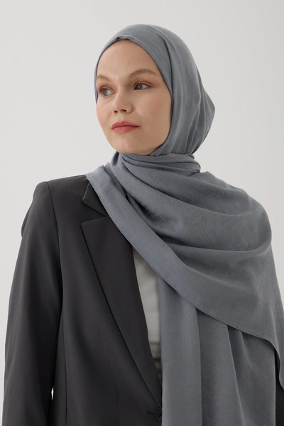 Zeta Group Women's Islamic Clothing Seasonal Dark Gray Color Jacquard Shawl w...