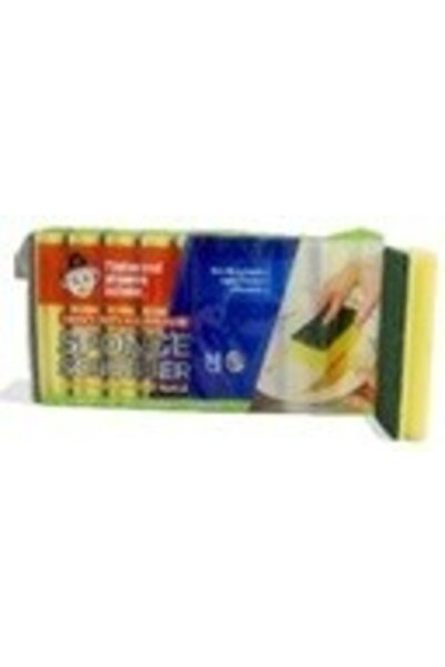 GCCE Cleaning Yellow Sponge with Green Scouring Pad 120-Pieces, Large