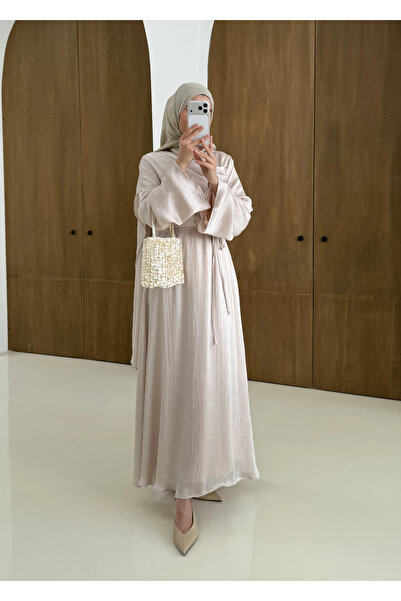 MODA AKSA QABOOS ŞAL YAKA ELBİSE PUDRA