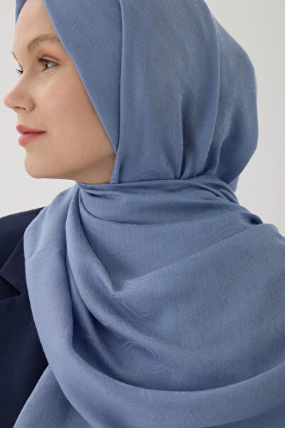 Bonnie Clyde Women's Islamic Clothing Seasonal Light Blue Color Jacquard Shaw...