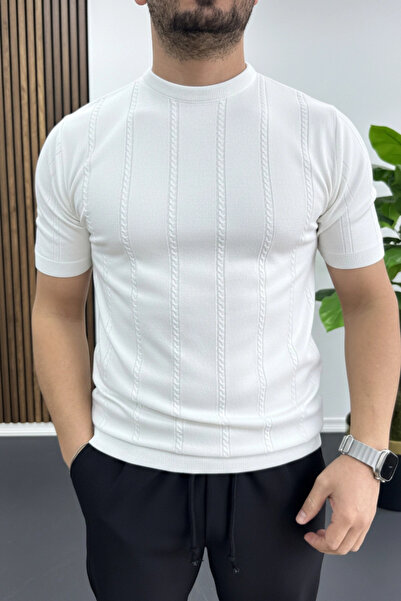 Edwox Tricou cu imprimeu pentru bărbați, alb, Edw454