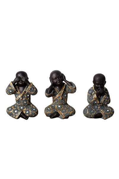 OEM Ethnic Ceramic Table Decoration Set Monk Figurine 15cm