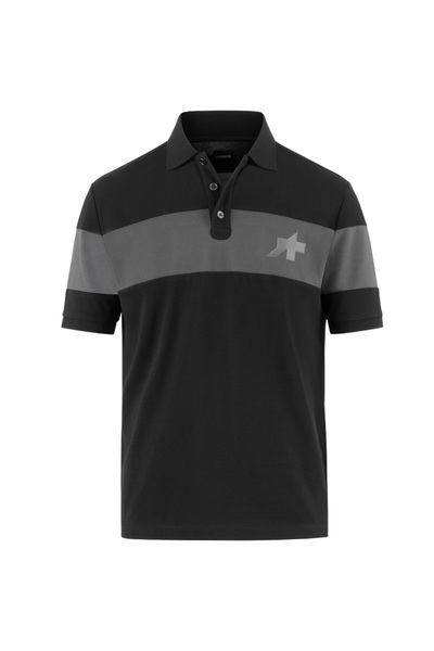 Assos Men's Signature Polo Evo T-shirt-Black/Grey-XL