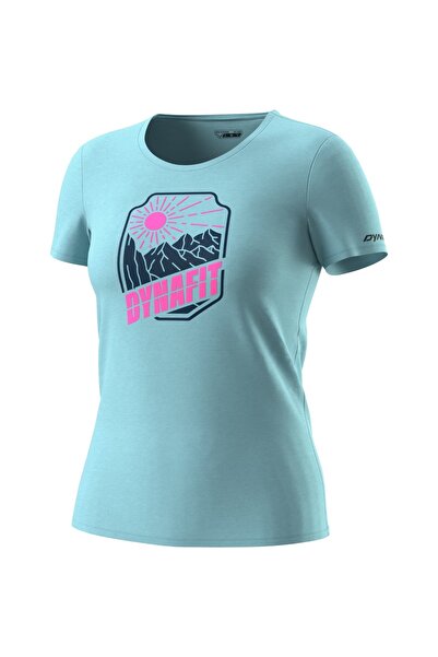 DYNAFIT Women's Graphic Cotton T-shirt-Blue-46/40