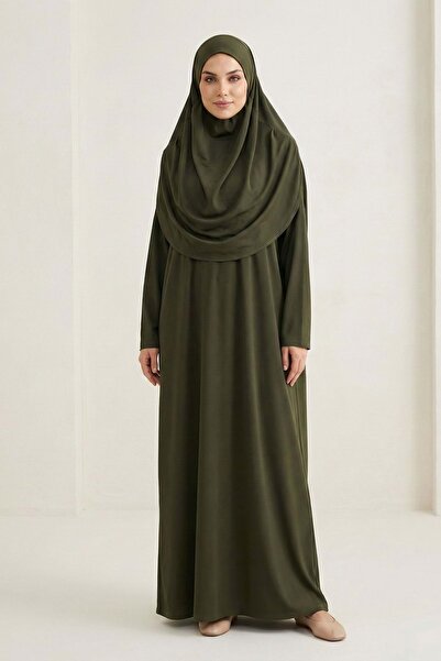 Mnk Baby&Kids Practical Hijab Women's Prayer Dress M00802 Khaki