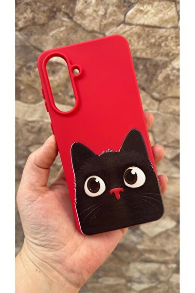 Vip Case Samsung Galaxy A56 Compatible Cute Black Cat Patterned Silicone Shoc...
