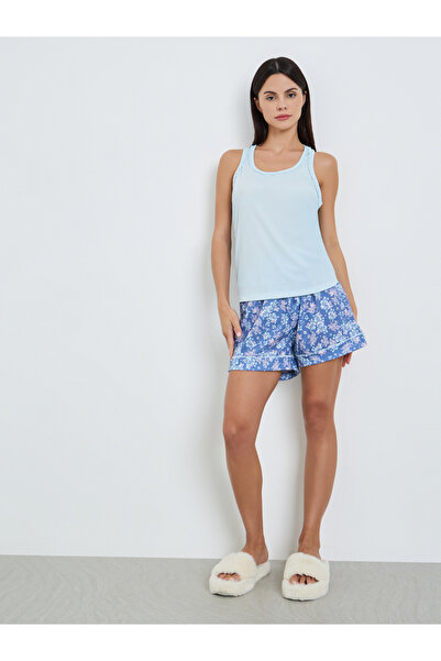 Styli Rib Round Neck Racerback Tank and Shorts Set