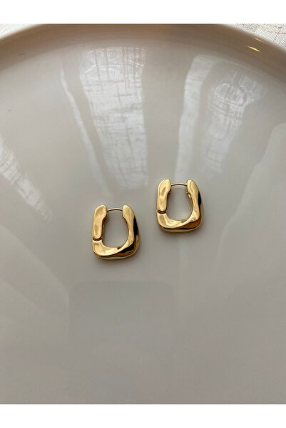 Anetta Jewelry Kadın altın renk kare model çelik kararmaz küpe